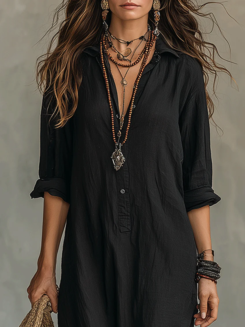 Contrast Print V-Neck Half Sleeve Tiered Midi Dress