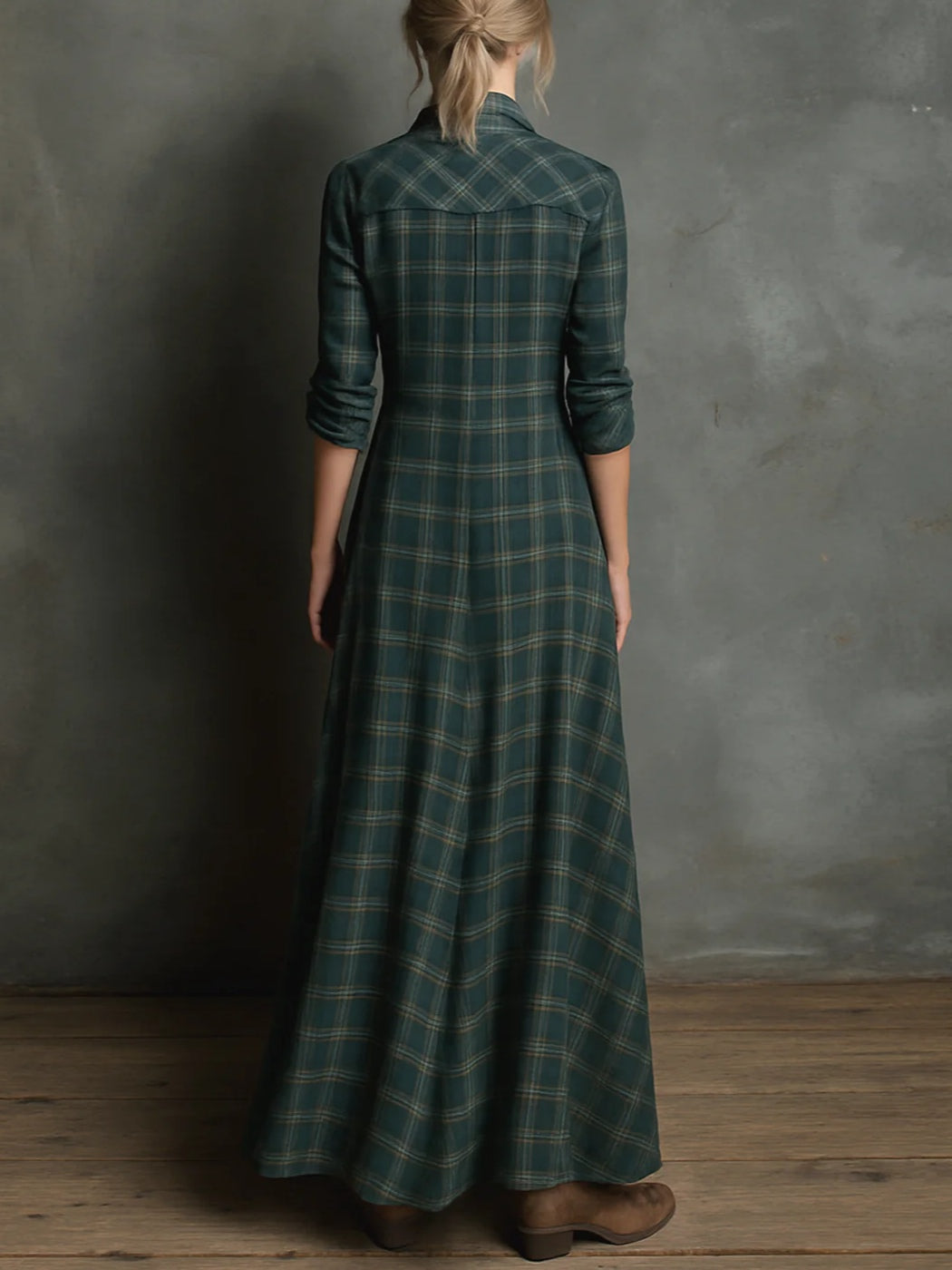 Léna | Long Checkered Dress
