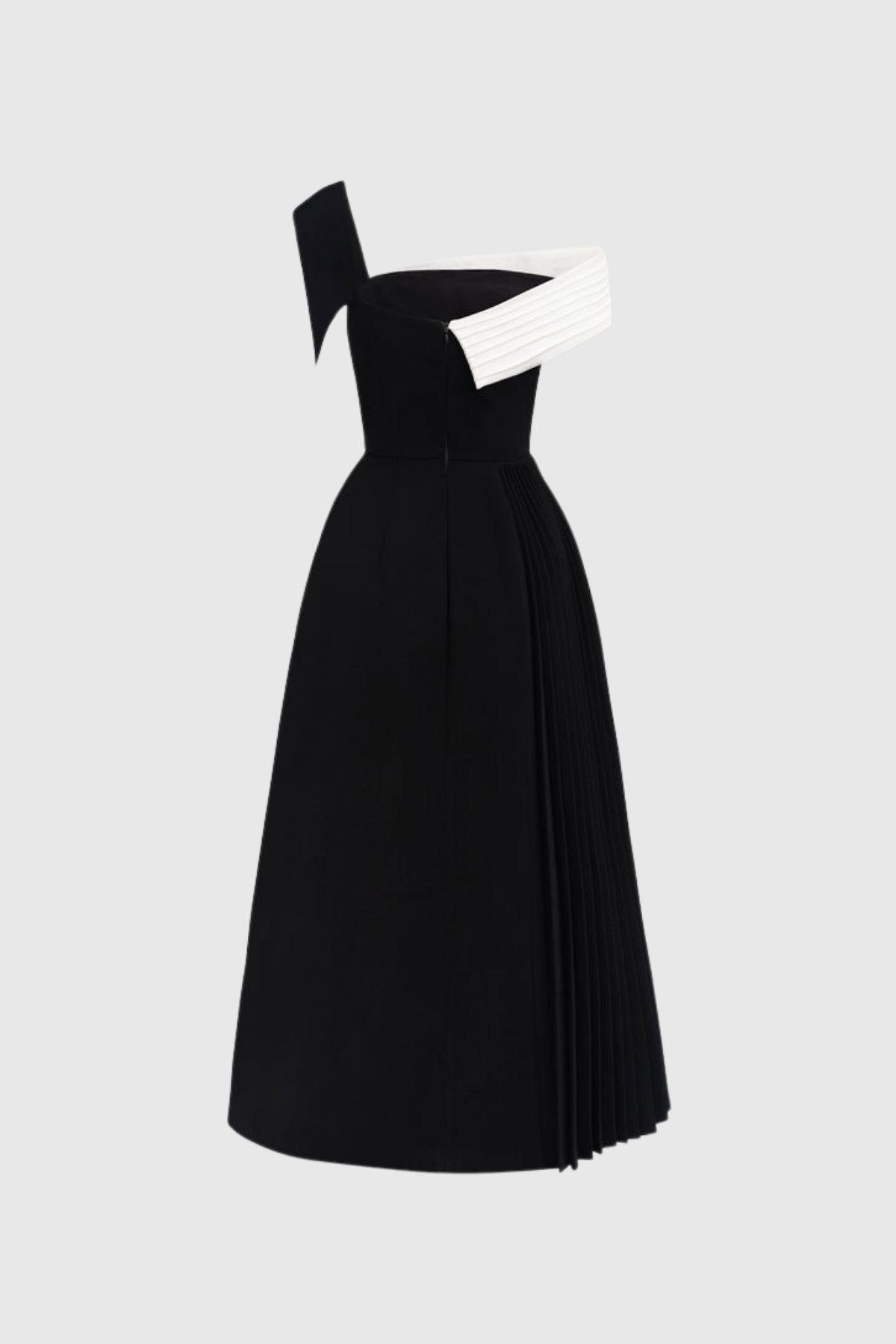 Asymmetric Ya Lapel Midi Dress