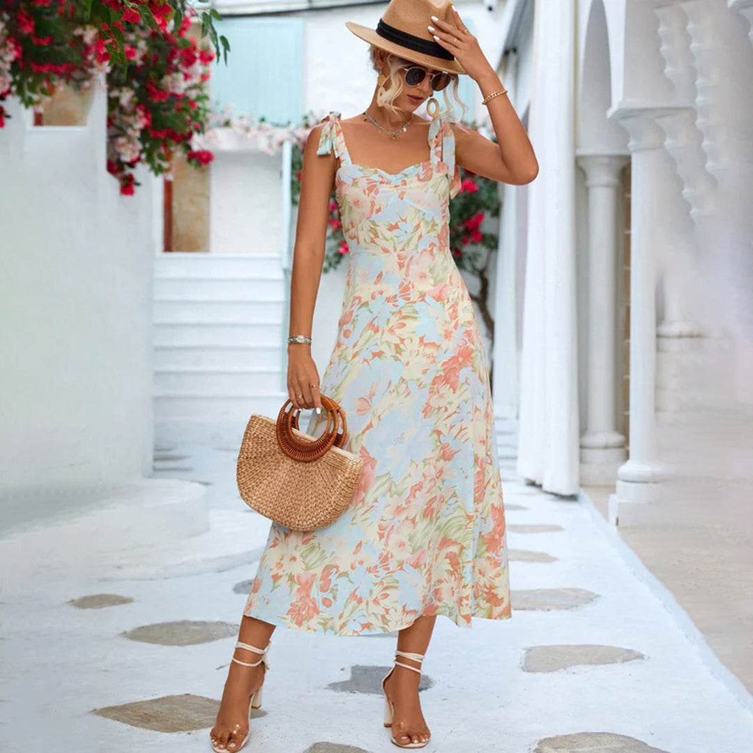 Orva Fashionable Bloom Midi Dress for Women Modern Chic Style