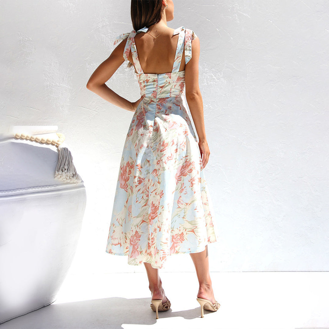 Orva Fashionable Bloom Midi Dress for Women Modern Chic Style
