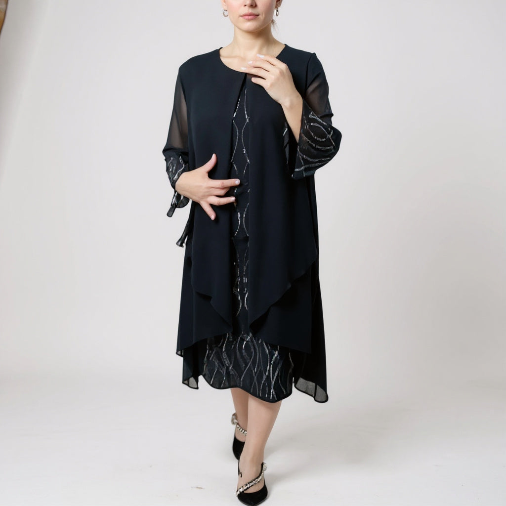 Nienke - Elegant Wrap Dress Black
