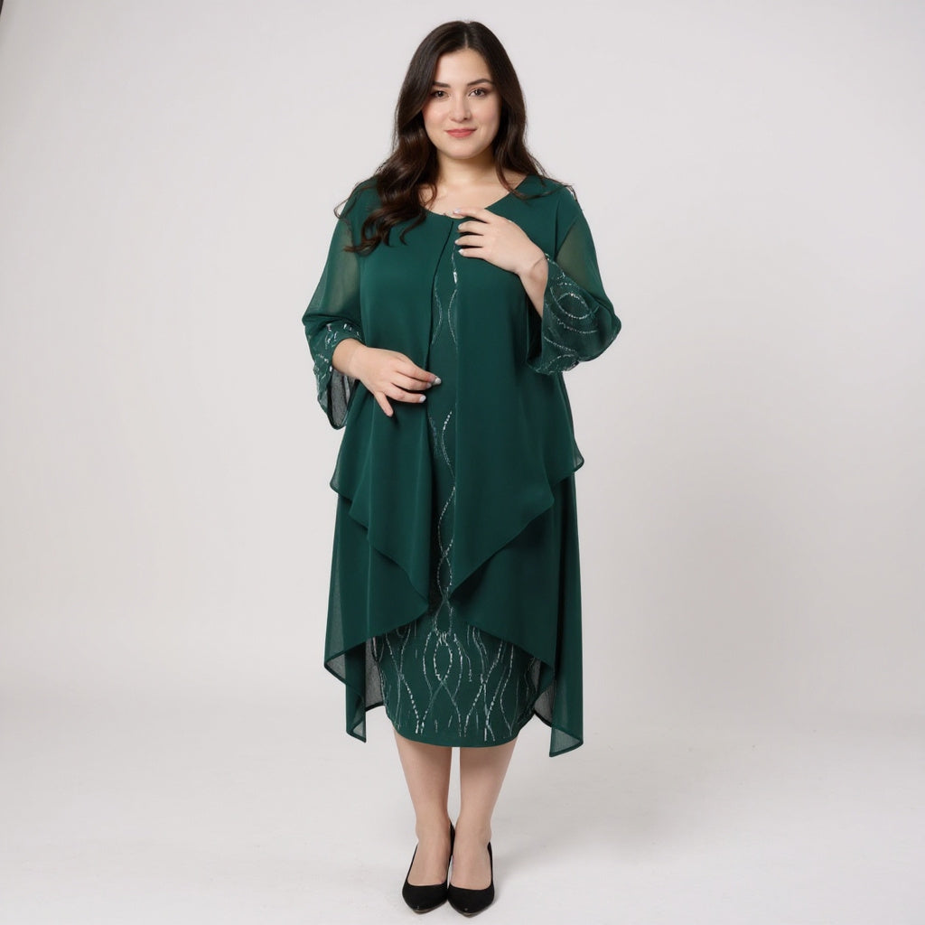 Nienke - Elegant Wrap Dress Green