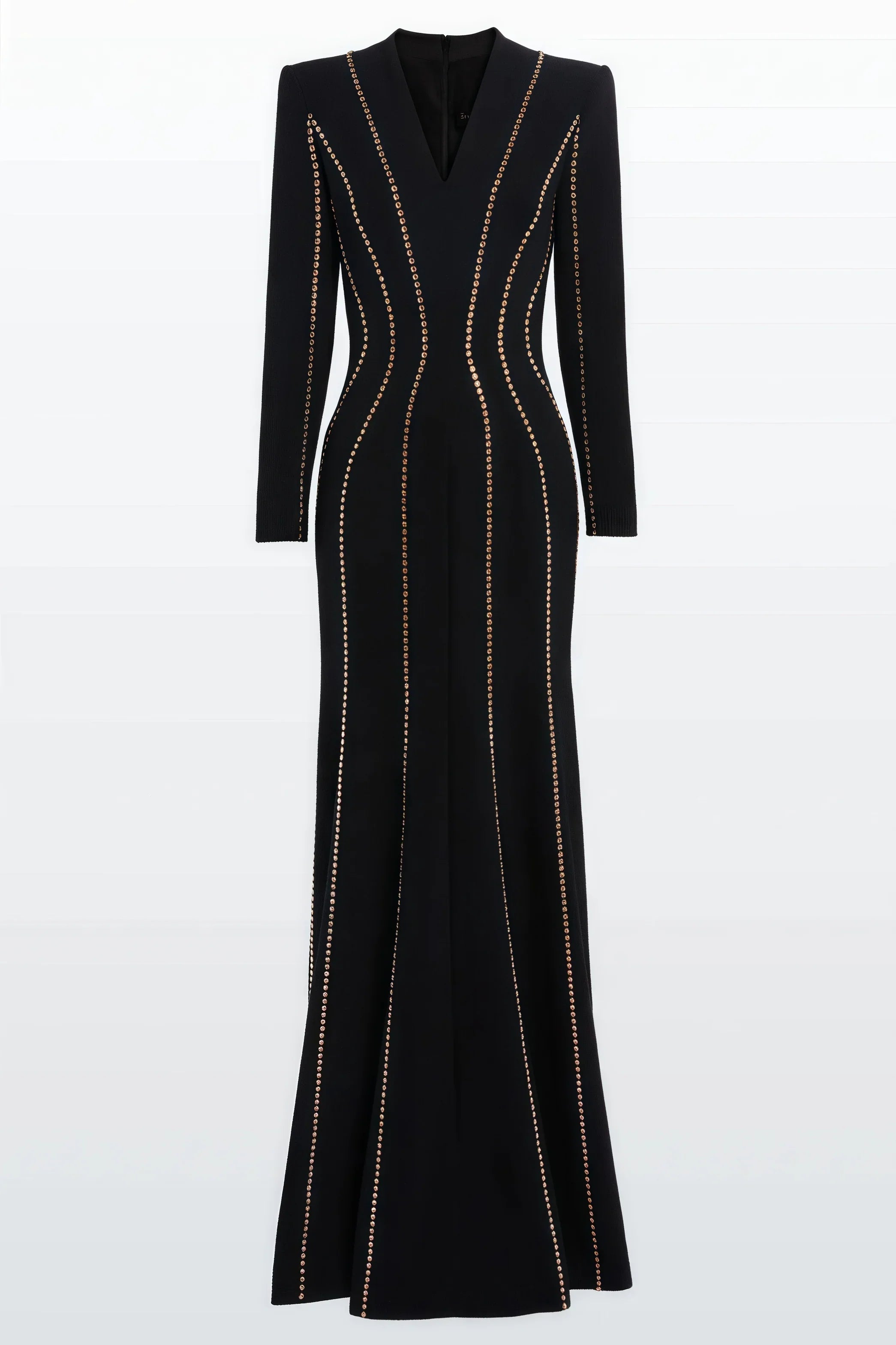 Luxrtp Black Rhinestone Maxi Dress - View 3