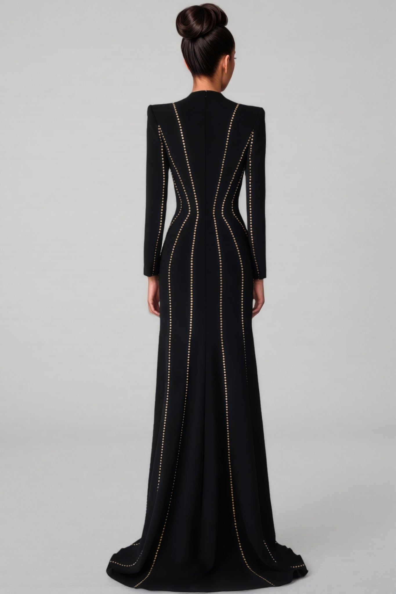 Luxrtp Black Rhinestone Maxi Dress - View 2