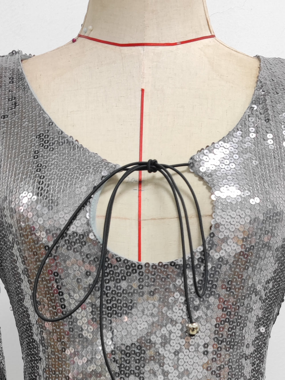 Sequin Deep V-Neck Long Sleeve Bodycon Mini Dress