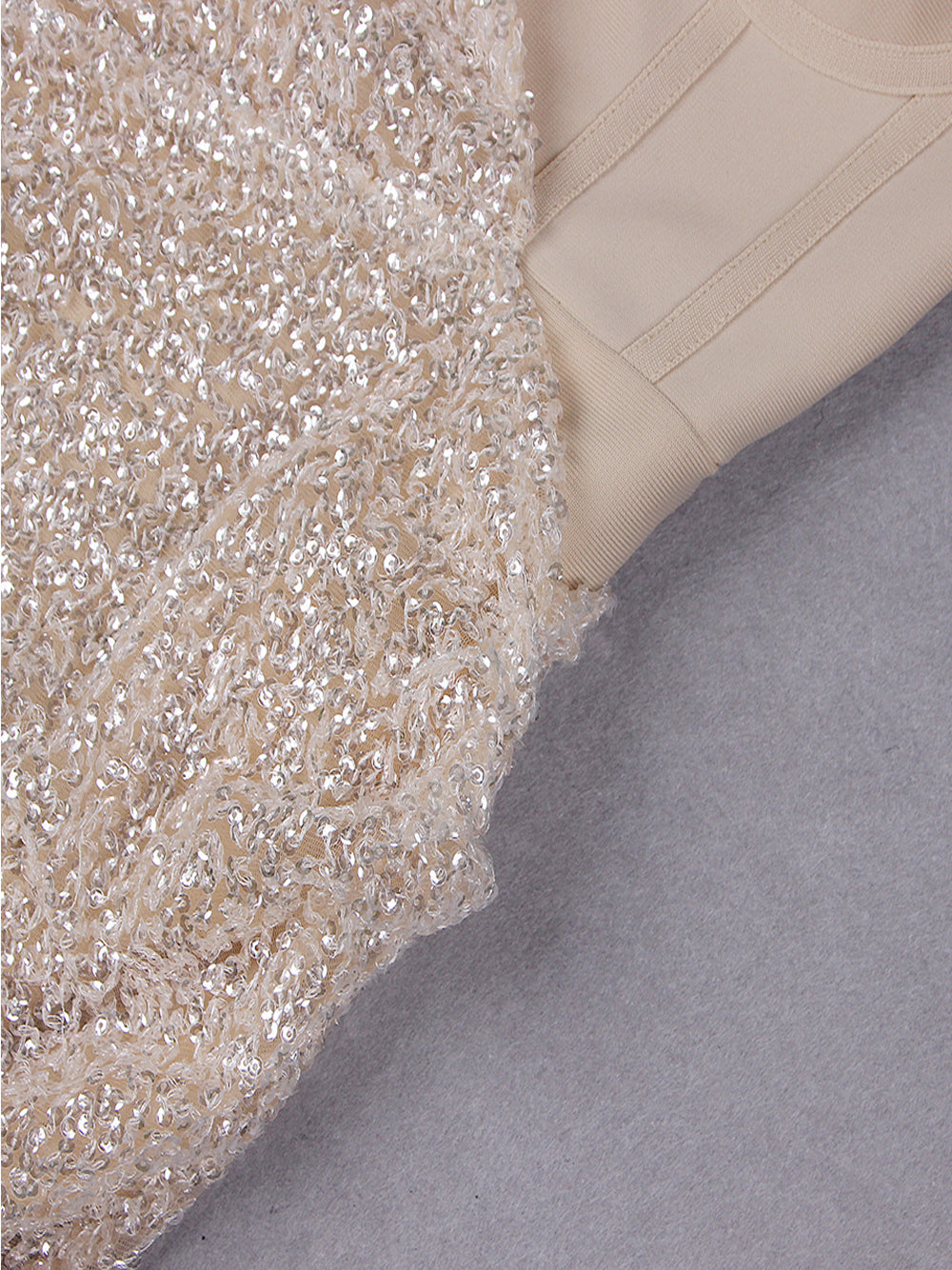 Sequin One Shoulder Long Sleeve Bodycon Mini Dress