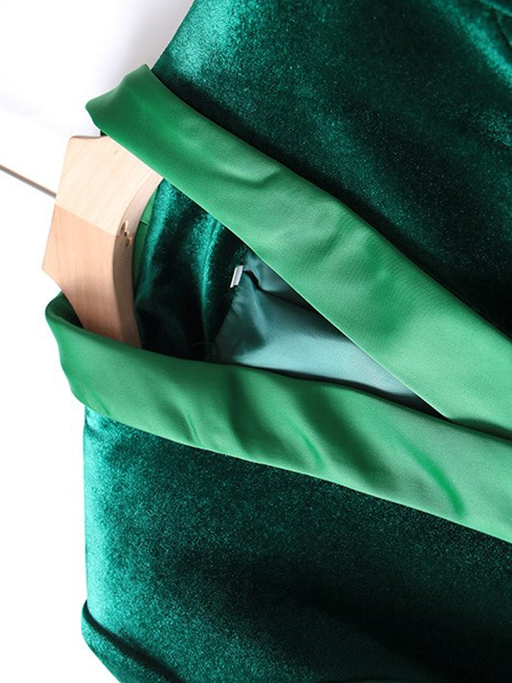 Velvet Satin Lapel Double Breasted Deep V-Neck Blazer Mini Dress