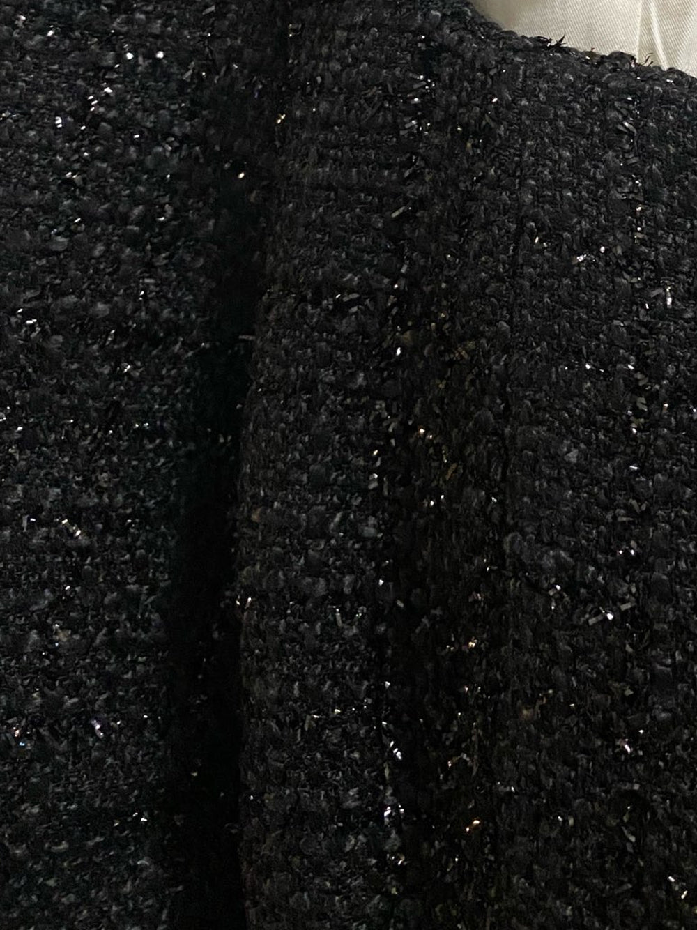 Tweed Faux Two Piece Ruffle Collar Button Front Mini Dress