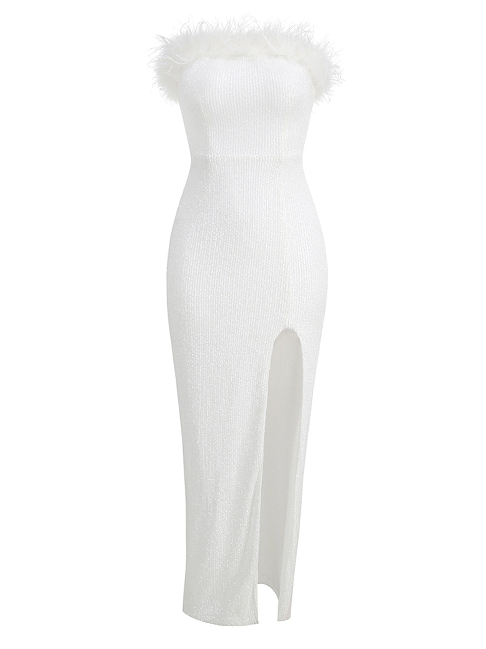 Satin Deep V-Neck One Shoulder Slip Maxi Dress