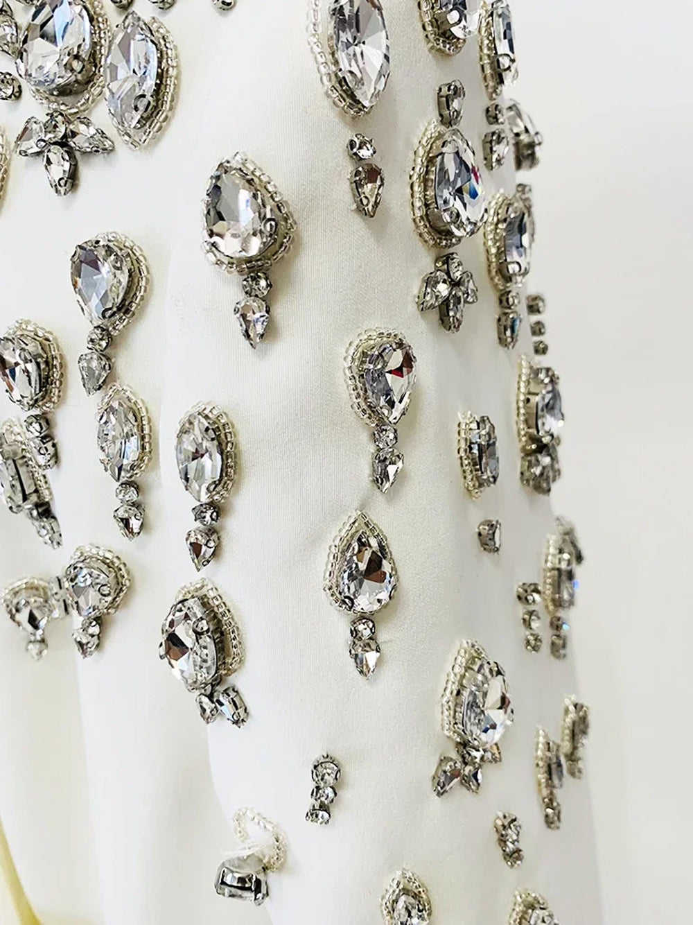 Rhinestone Crystal Embellished Peaked Lapel Double Breasted Blazer Mini Dress