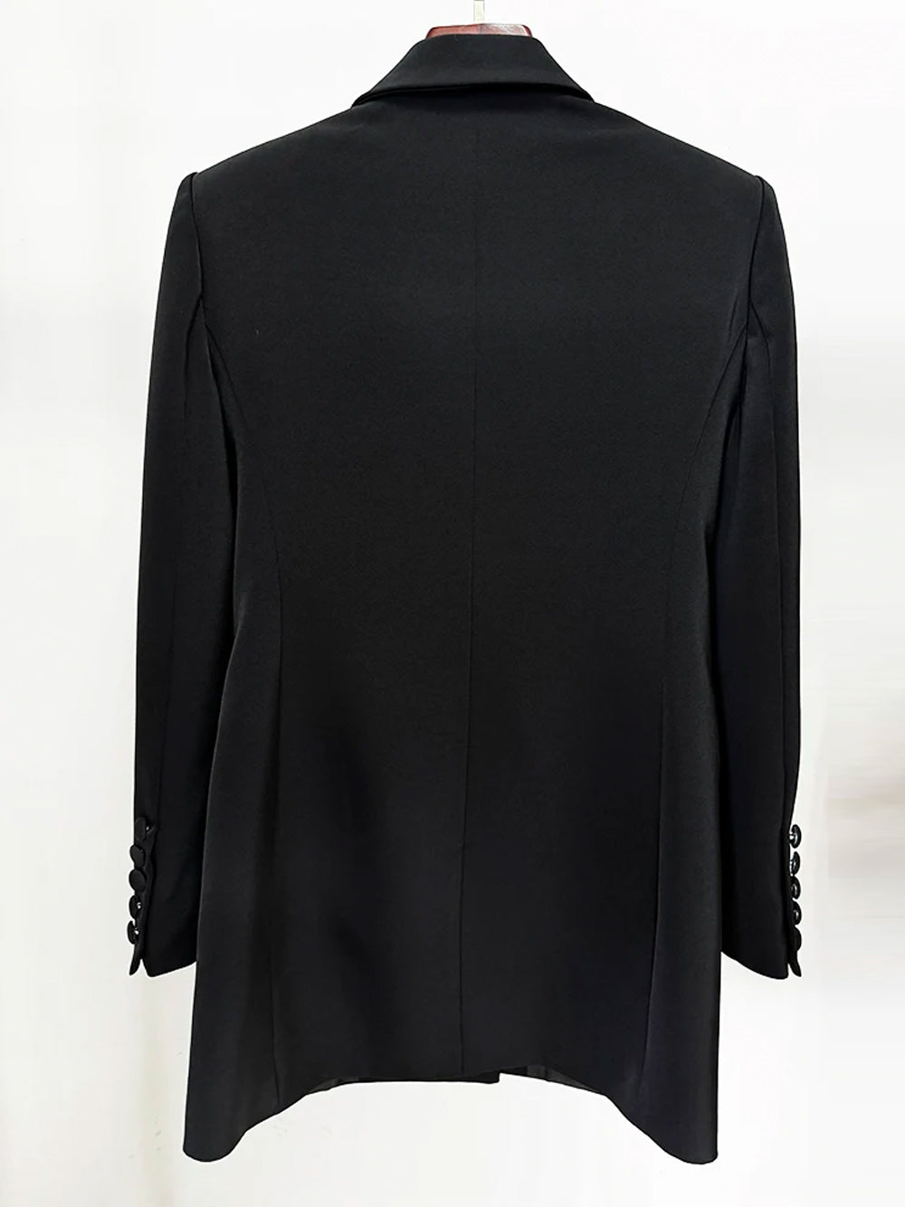 Rhinestone Crystal Embellished Double Breasted Long Sleeve Plunging V-Neck Blazer Mini Dress