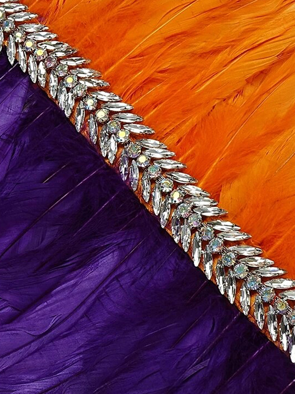 One Shoulder Feather Tiered Strapless Mini Dress with Floor Length Metallic Fringe