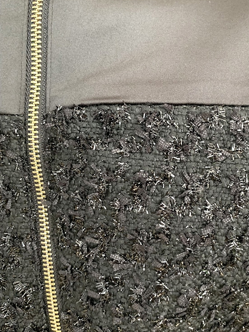 Tweed Boucle Satin Collar Long Sleeve Button Front Flap Pocket Mini Dress