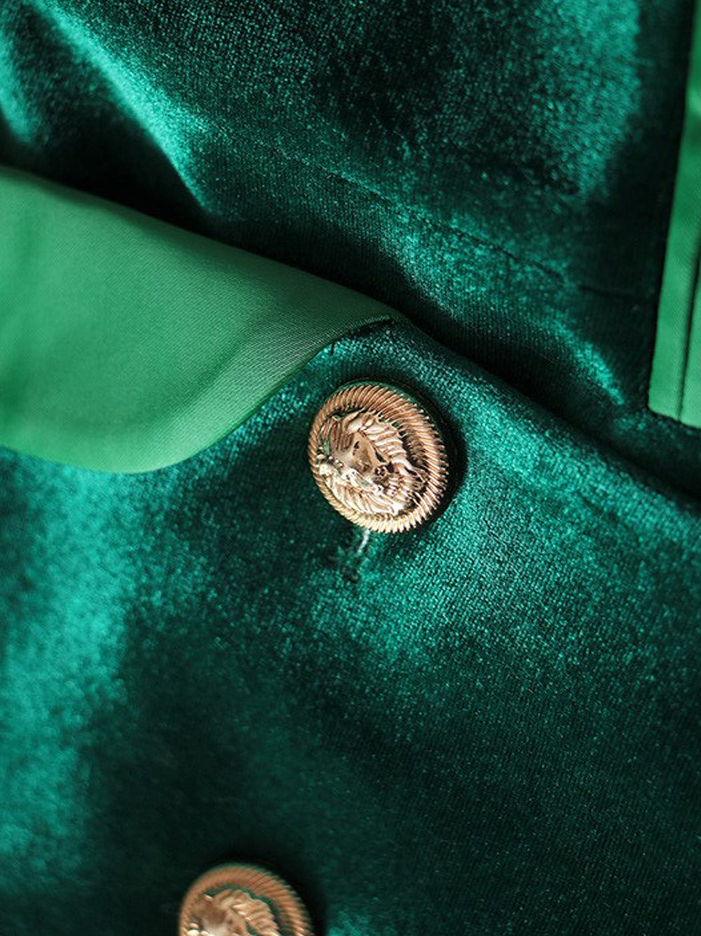 Velvet Satin Lapel Double Breasted Deep V-Neck Blazer Mini Dress