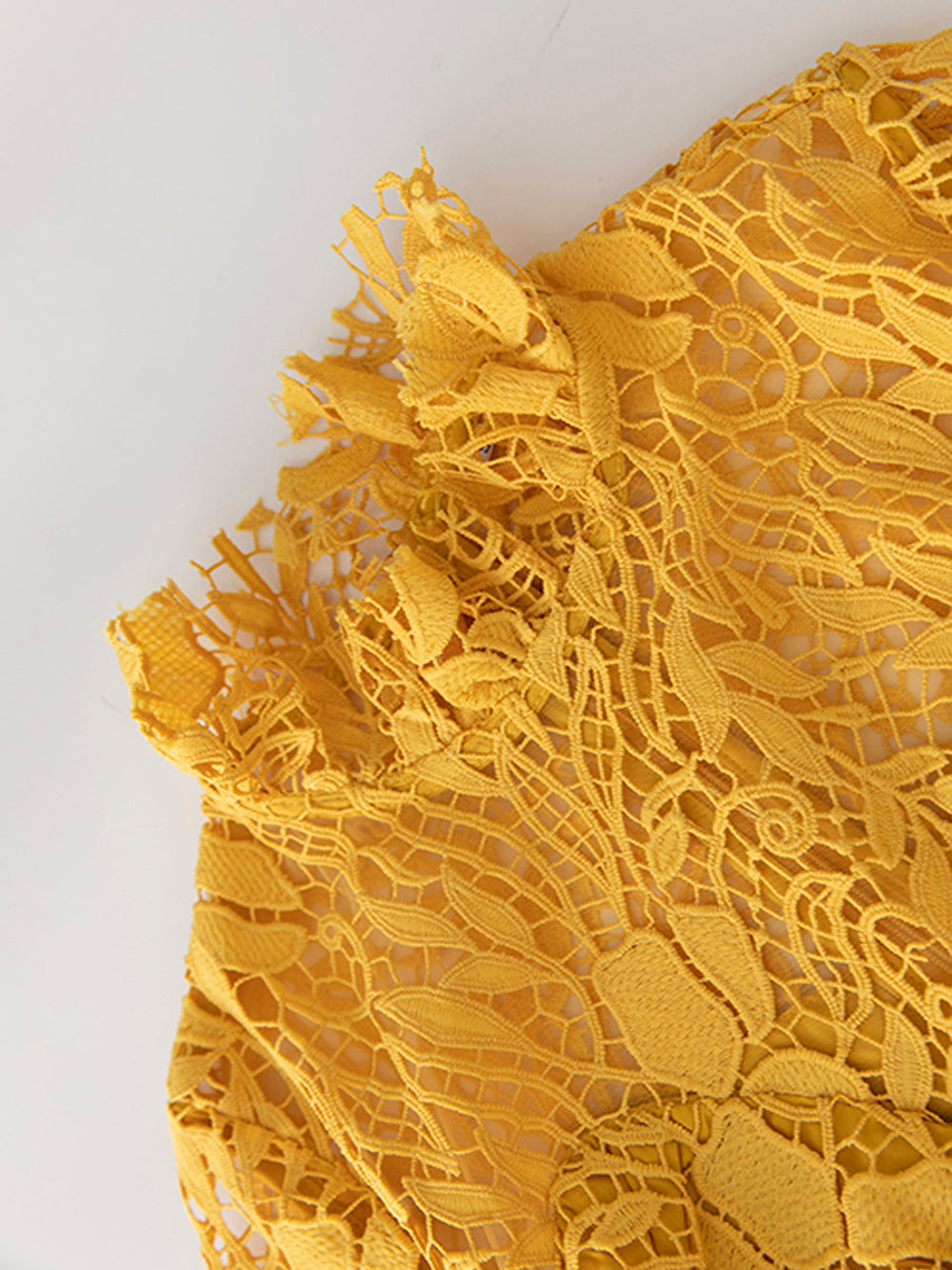SETAI Lace Maxi Dress in Yellow - View 3