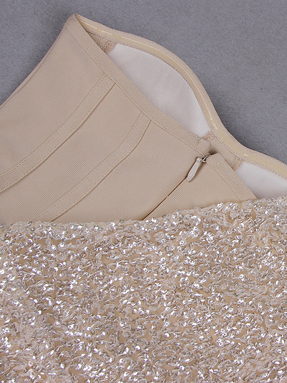 Sequin One Shoulder Long Sleeve Bodycon Mini Dress
