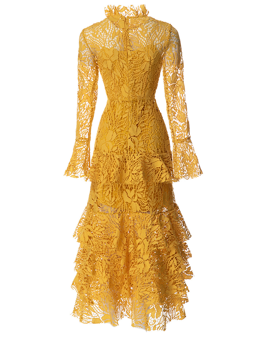SETAI Lace Maxi Dress in Yellow - View 2