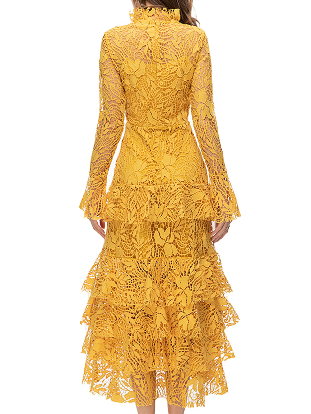 SETAI Lace Maxi Dress in Yellow - View 6