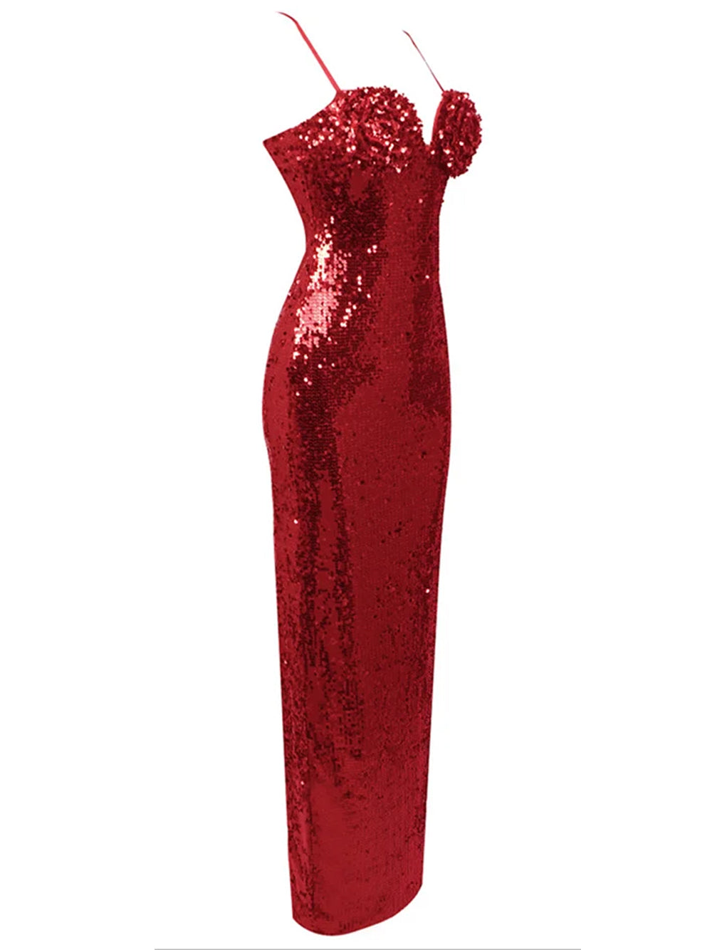 Chiffon Spaghetti Strap Ruched Waist Maxi Dress