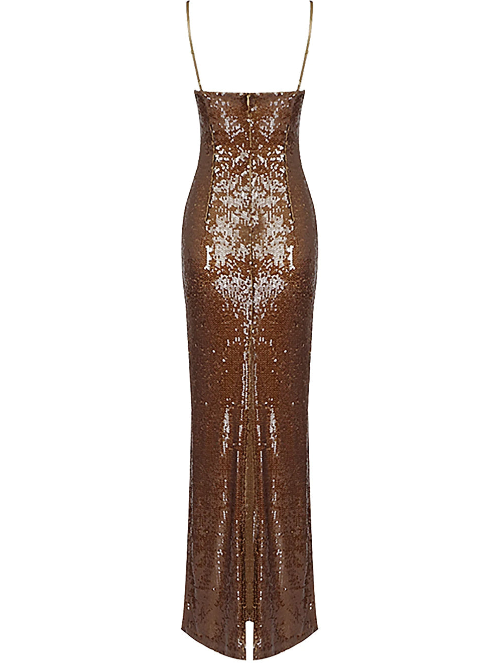 Sequin Spaghetti Strap Sweetheart Rosette Applique Mermaid Gown