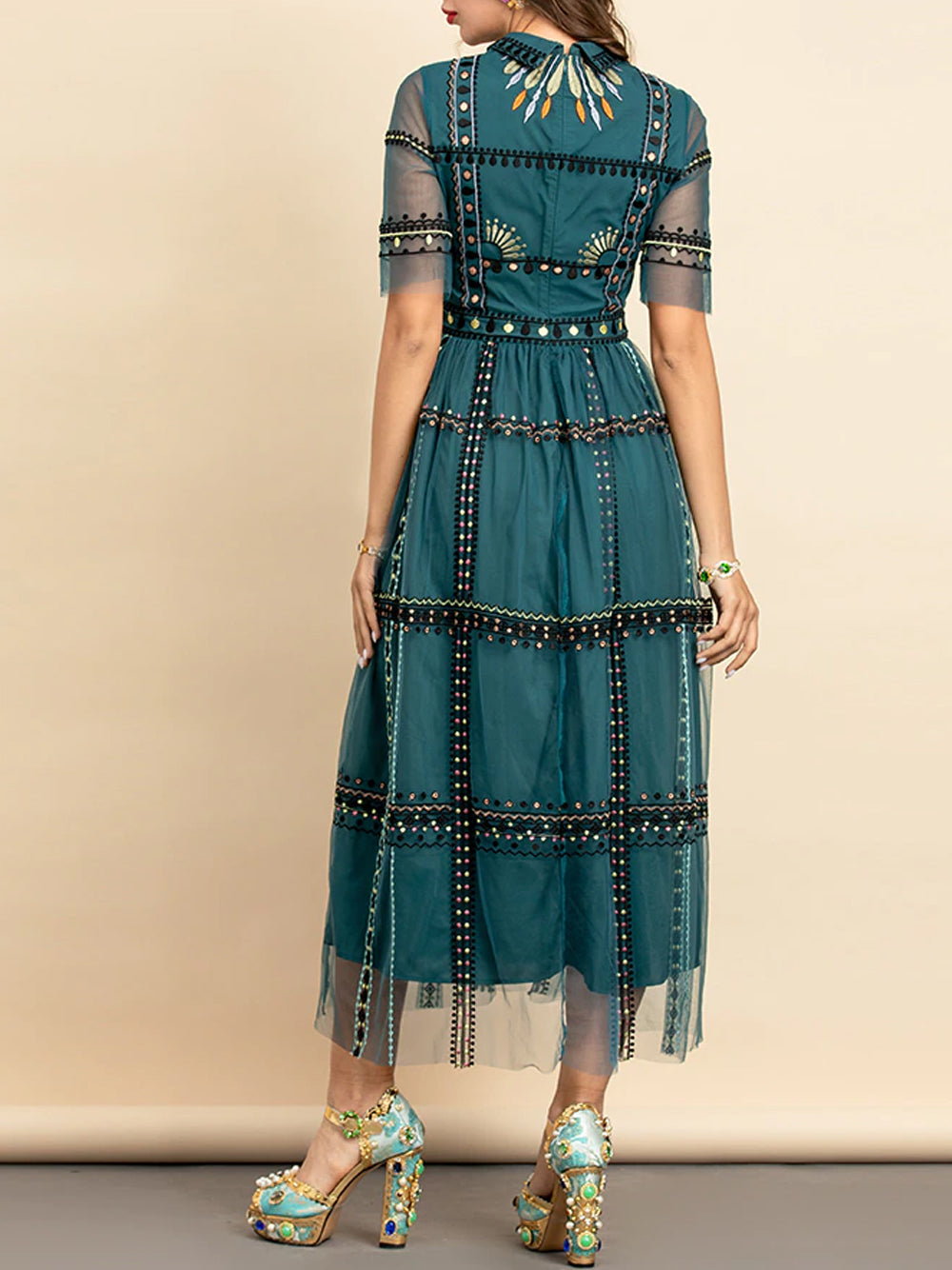 LEITA Lace Midi Dress - View 7