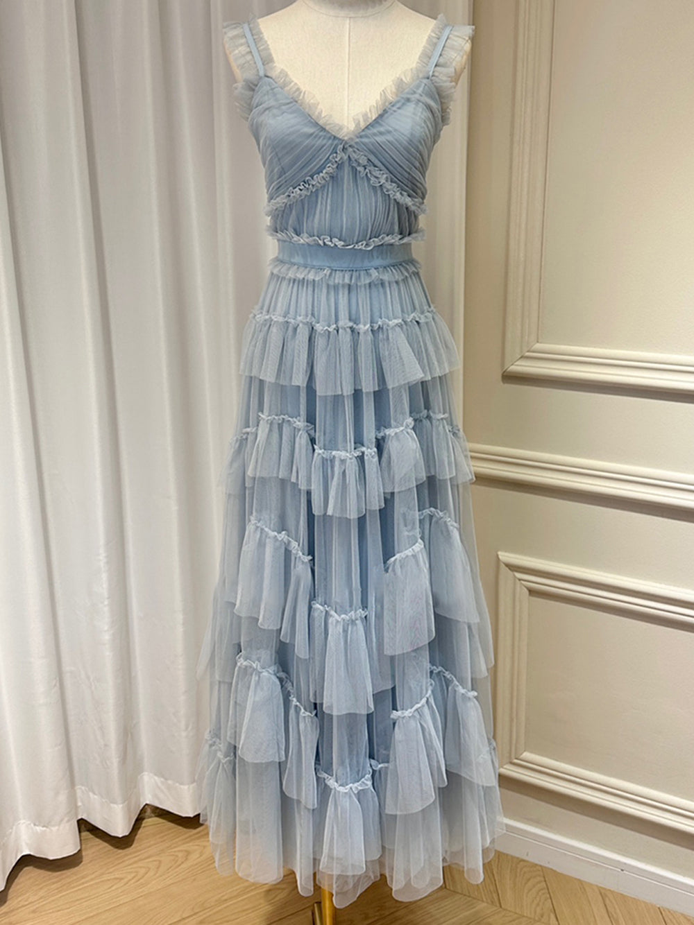 NILA Tulle Maxi Dress in Columbia - View 8