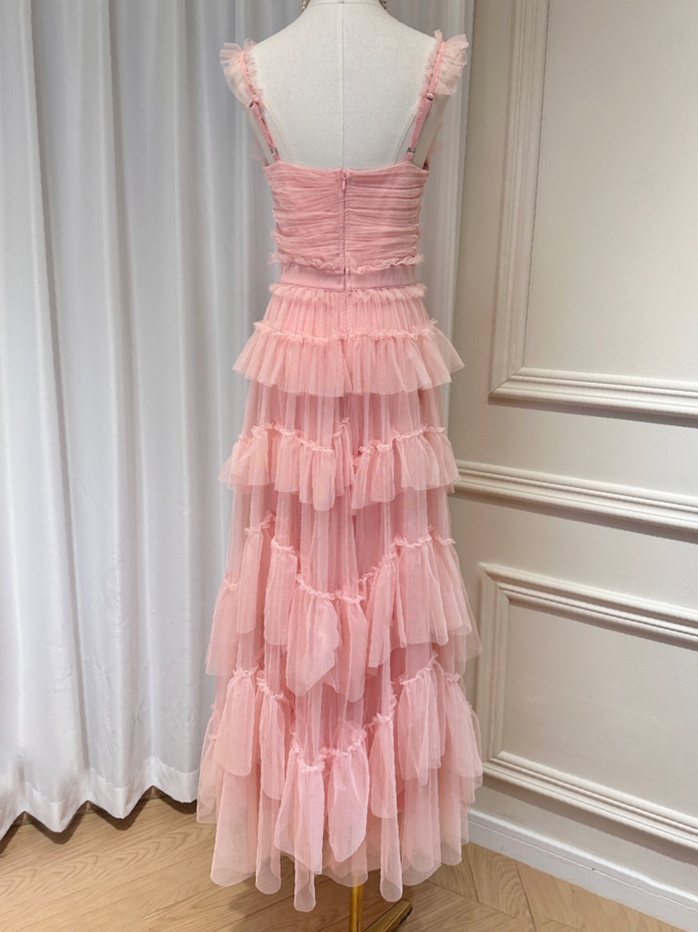 NILA Tulle Maxi Dress in Pink - View 9