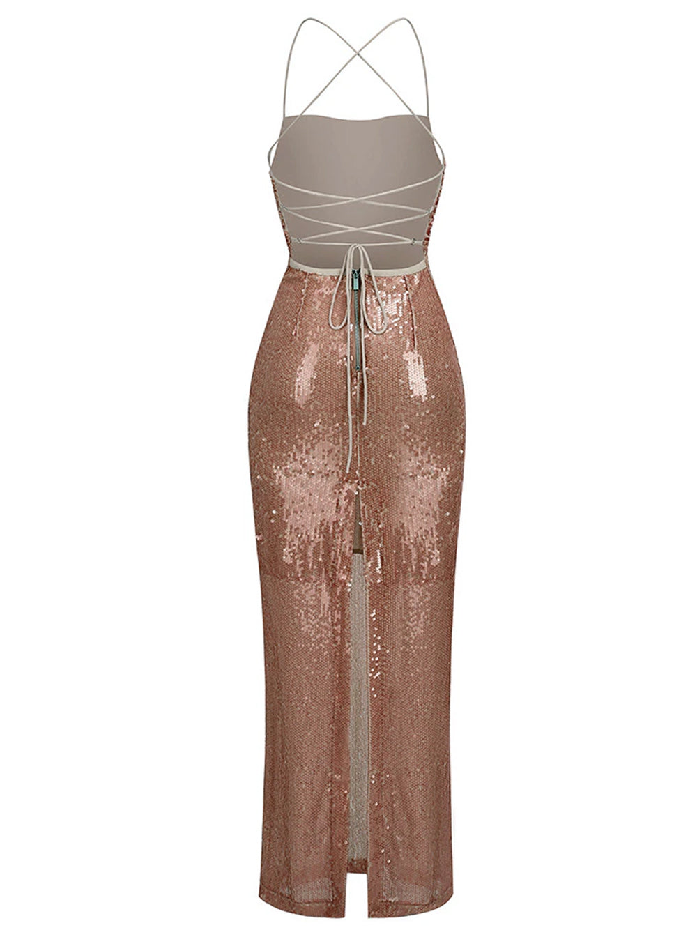 Sequin Halter Neck Ruched Bodycon Mermaid Maxi Gown
