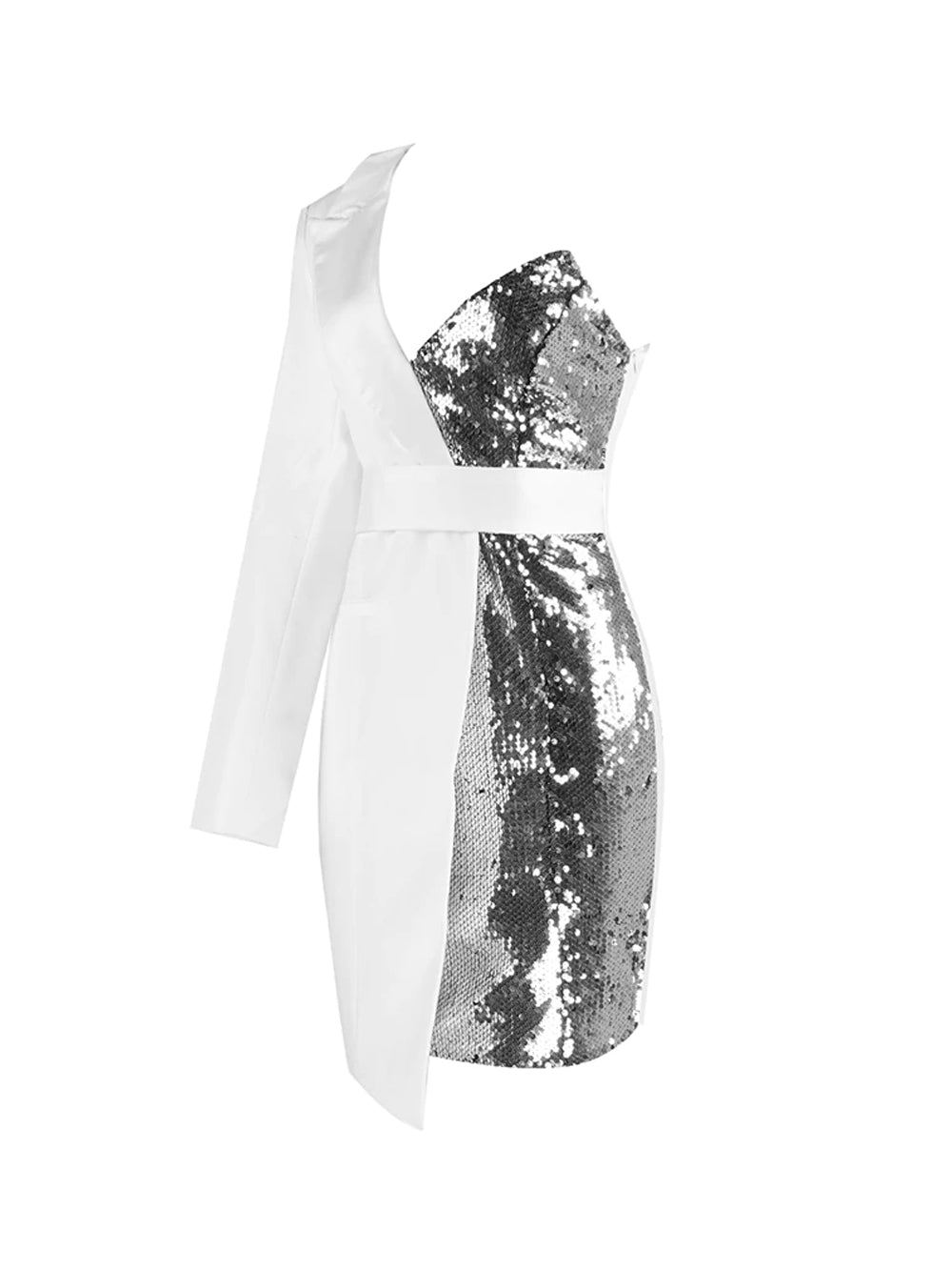 Sequin Strapless Ruched Bodycon Mini Party Dress
