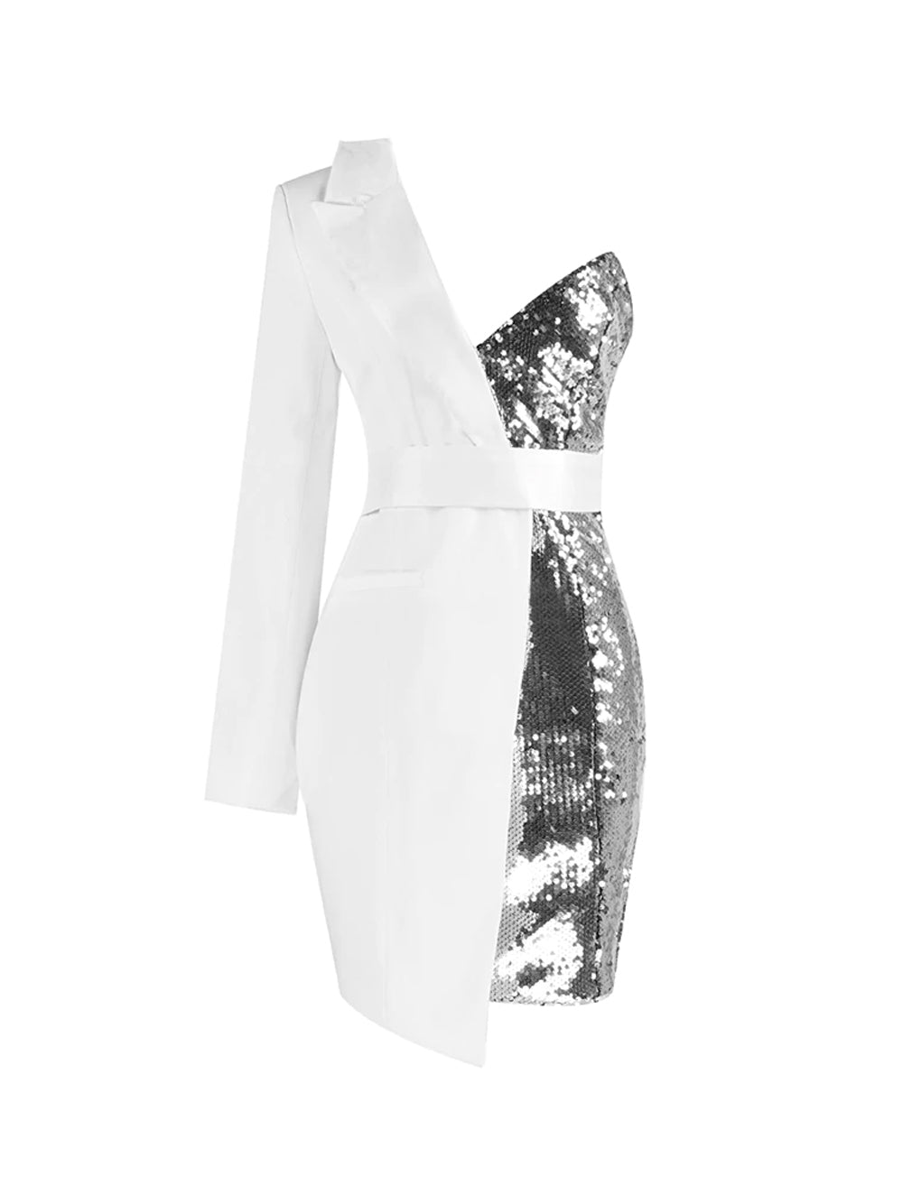 Sequin Strapless Ruched Bodycon Mini Party Dress