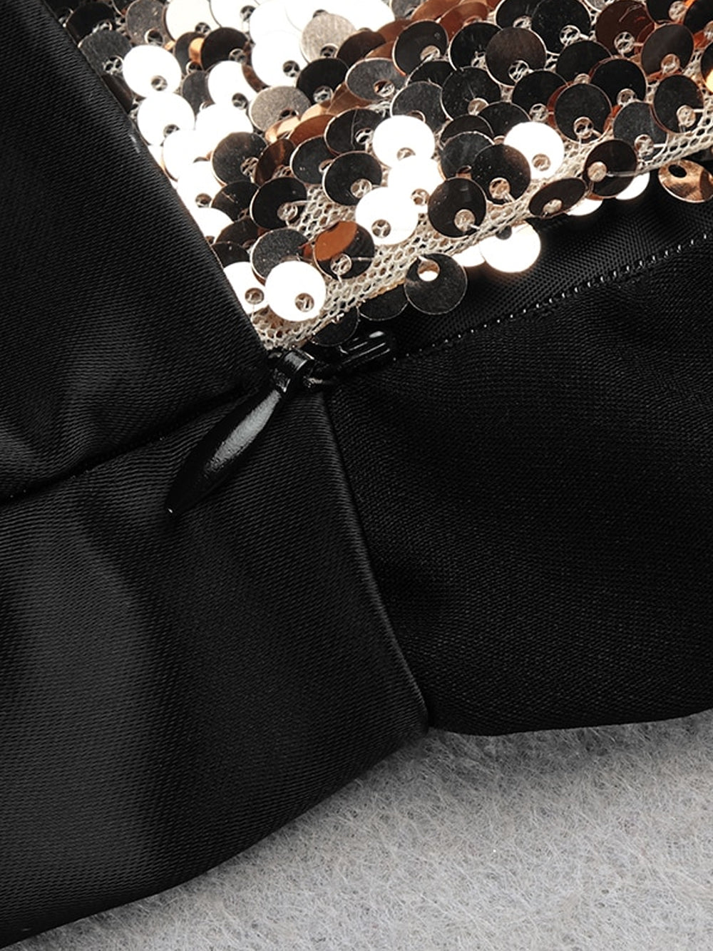 One Shoulder Long Sleeve Sequin Panel Tuxedo Blazer Mini Dress