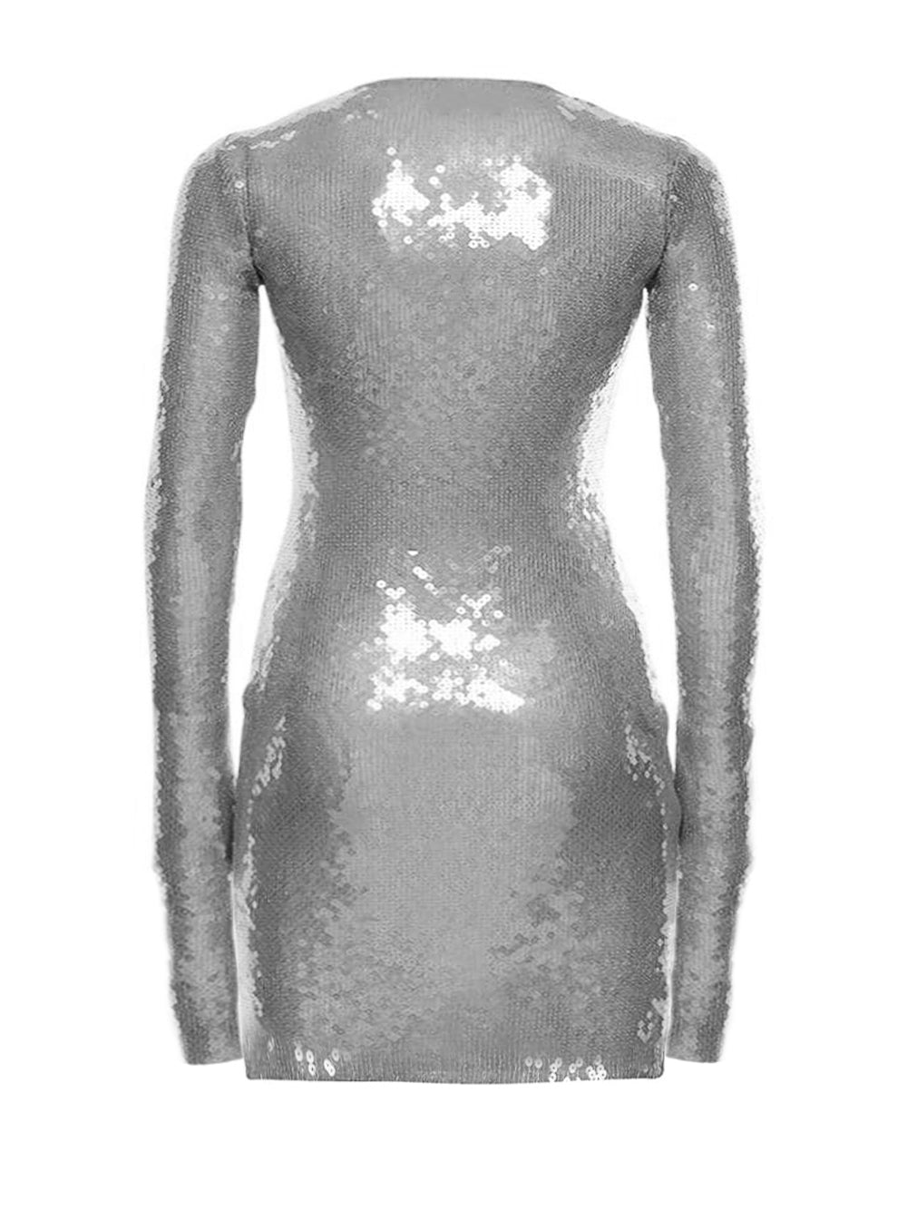 Sequin Deep V-Neck Long Sleeve Bodycon Mini Dress