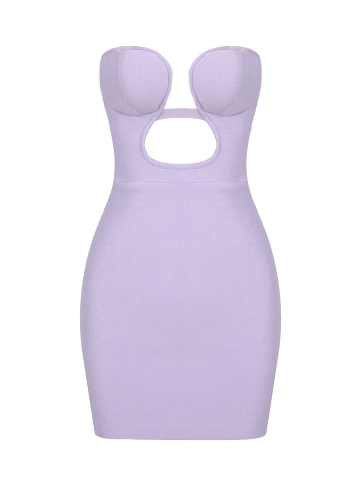 Strapless Padded Cup Chest Cut Out Bandage Bodycon Mini Dress
