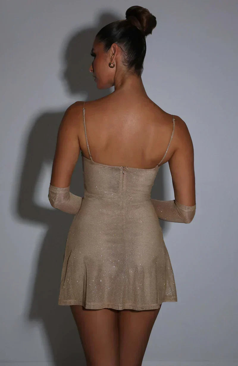 Soraya Sparkly Mini Dress with Gloves