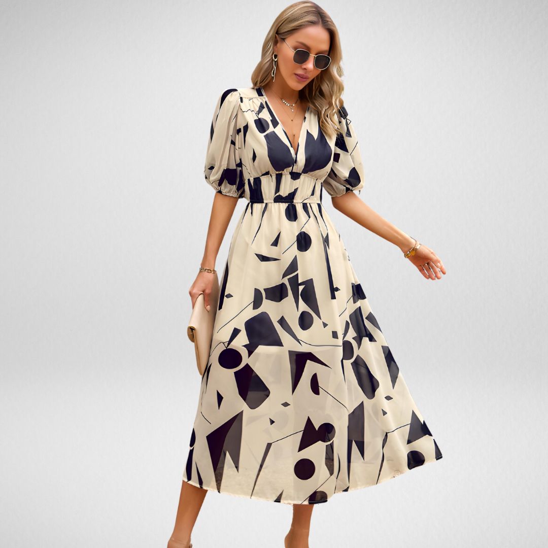 Dayana Luxe Dress with V Neckline Premium Wardrobe Essential