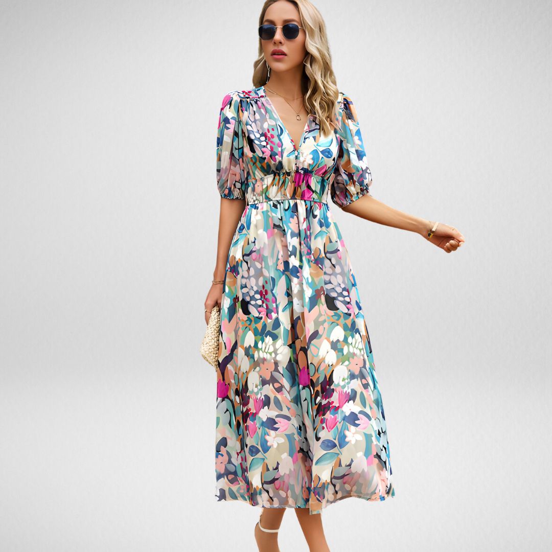 Daria Statement Dress with V Neckline Occasion Edit