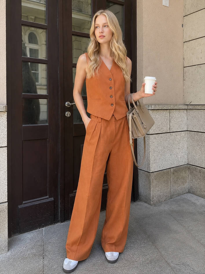 Cotton & Linen Pants Set