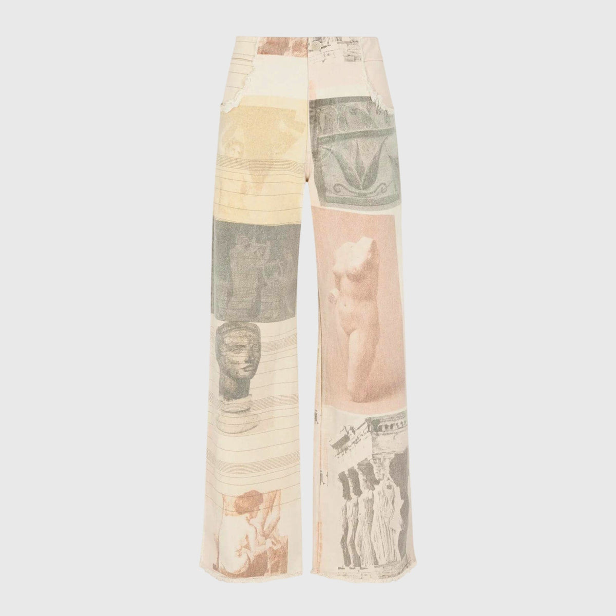 Photo Print Wide Leg Jeans