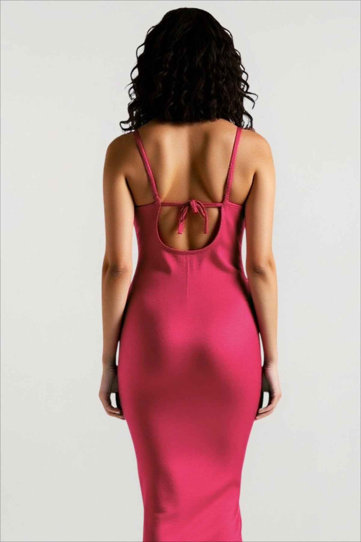 Satin Cowl Neck Spaghetti Strap Fitted Maxi Slip Dress 6