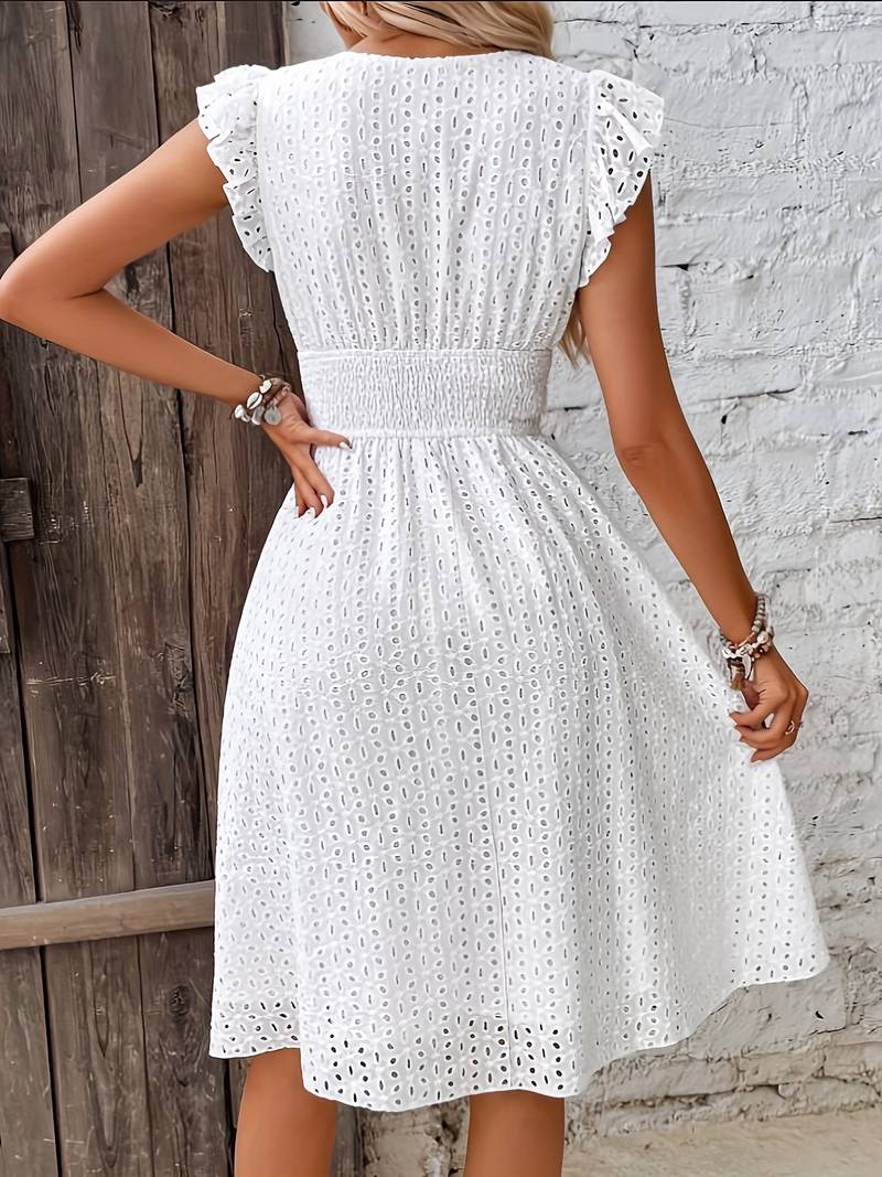 Mileva Eyelet Embroidered Casual Dress for Women Elegant Evening Look