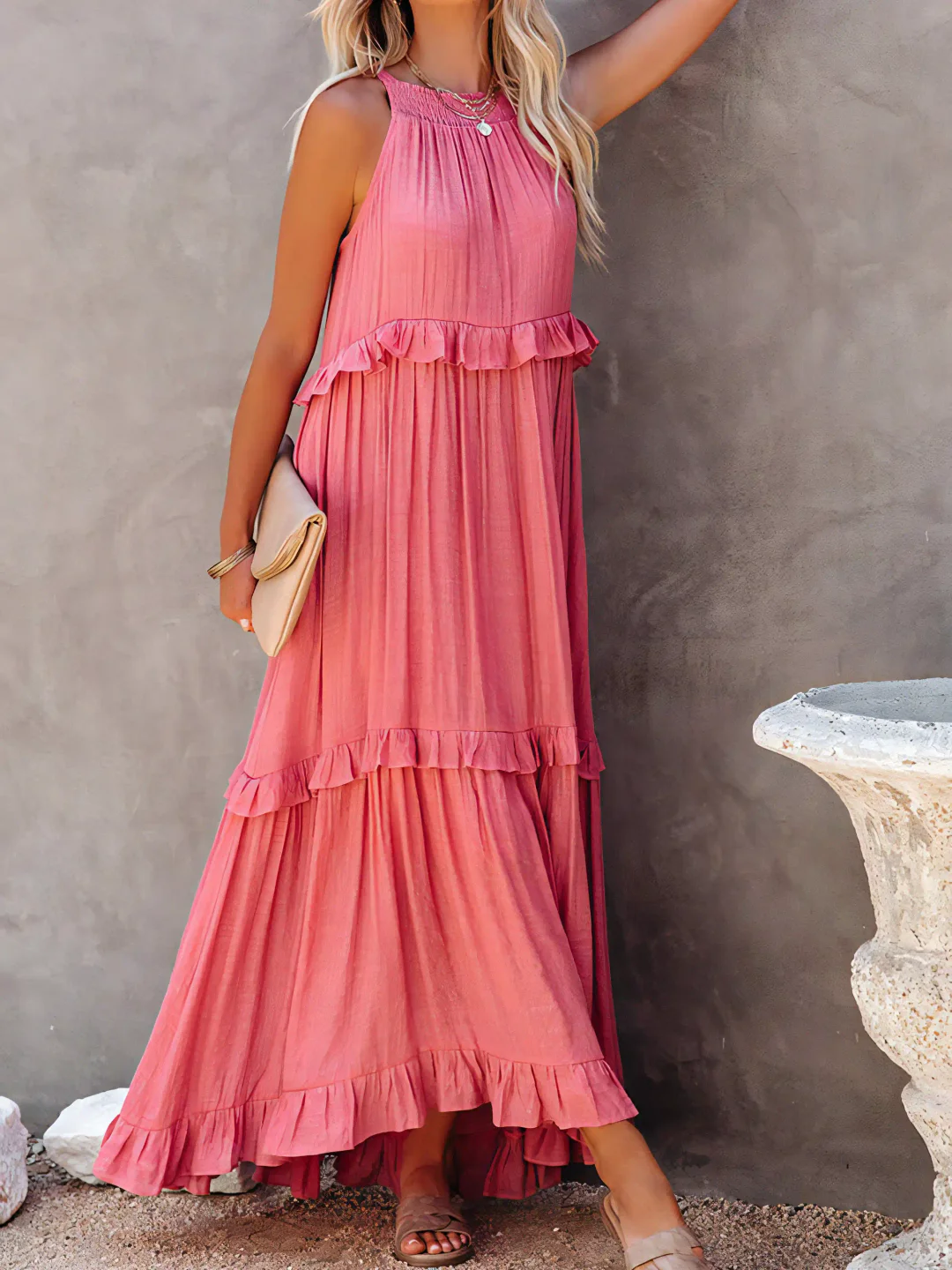 Megan | Chic Ruffle Maxi Dress