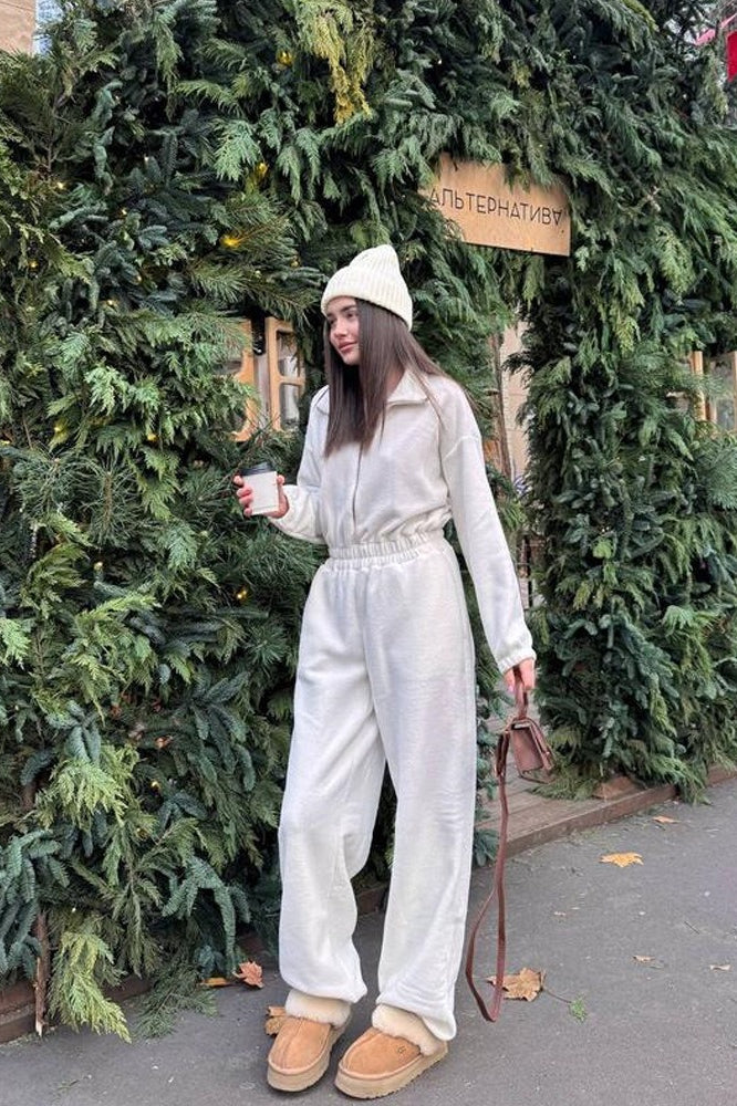 Half Zip Romper Lounge Activewear Set
