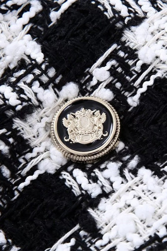 Houndstooth Double Breasted Blazer