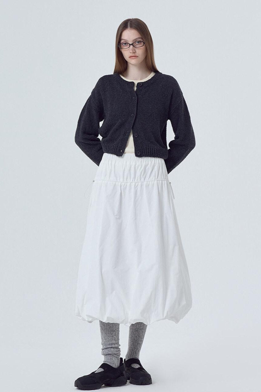 Button Front Crewneck Knit Top