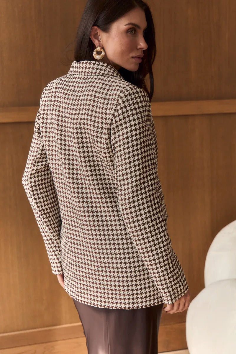 Tweed Houndstooth Blazer