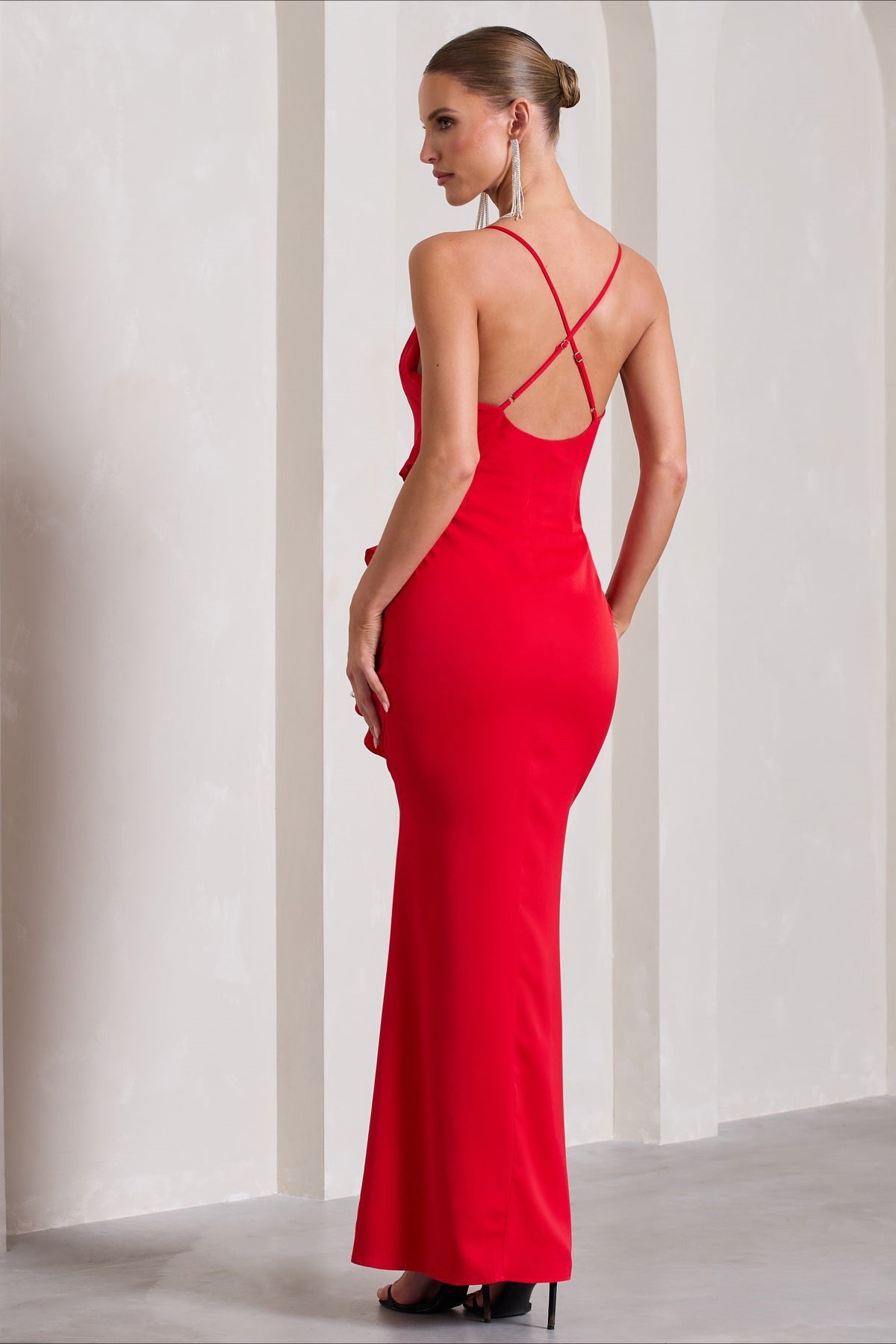 Strappy Ruffle LowBack Party Dress