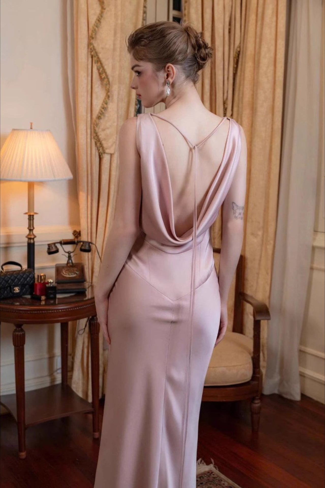 Elegant Satin Sheath Reception Dress
