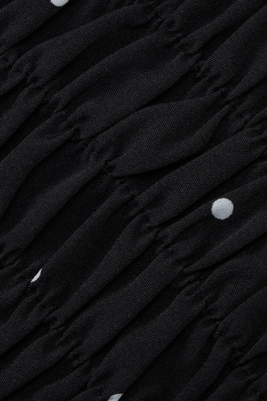 Polka Dot Ruffled Halter Tie Crop Top