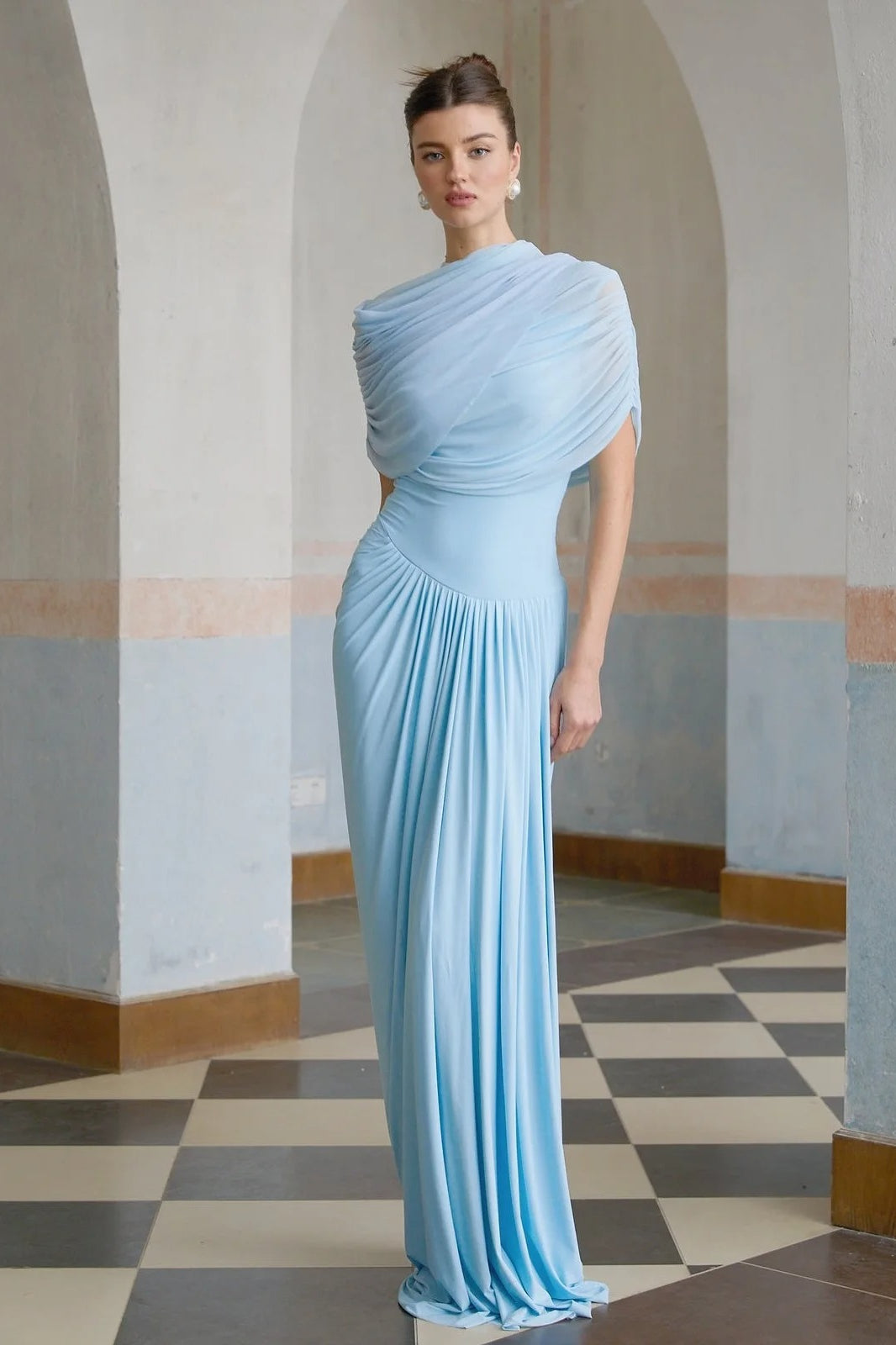 Sky Blue Edition Sleeveless Formal Party Maxi Dress